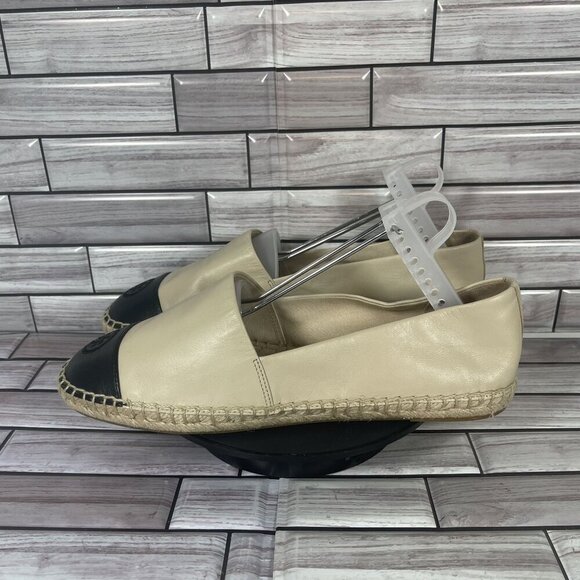 Tory Burch Women's Nappa Leather Color Block Flat Espadrille Flats Size 10 - Picture 6 of 12